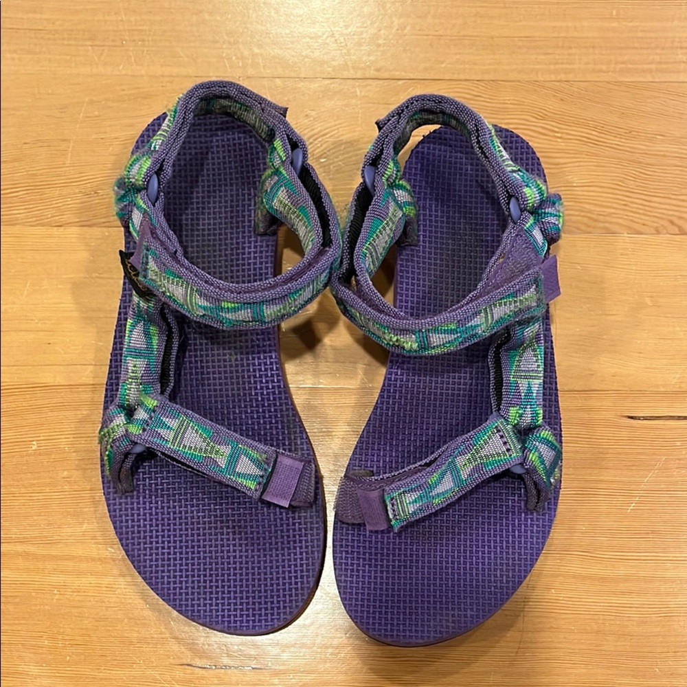 Teva Vibrant Purple and Green Sandals